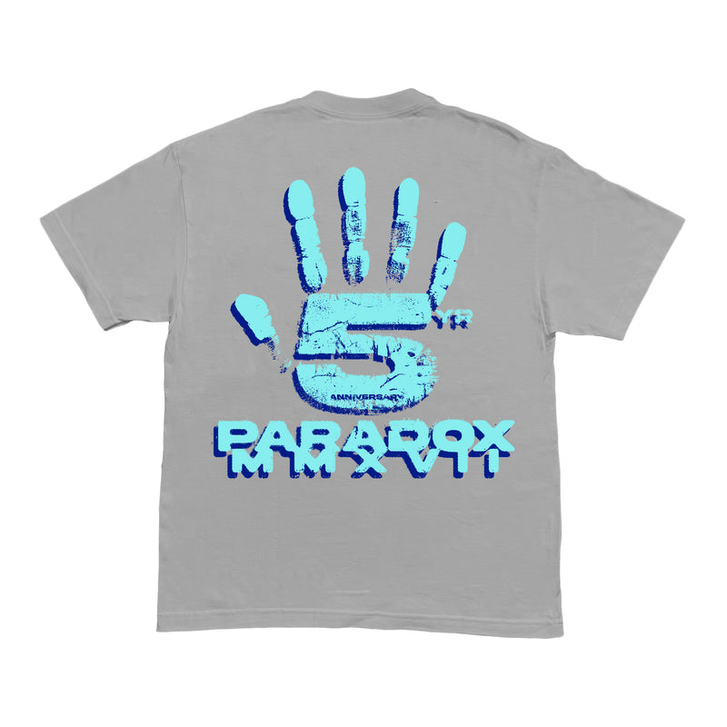"5IVE HAND" 5 YEAR ANNIVERSARY TEE (GREY/BLUE)