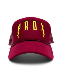 PRDX TRUCKER HAT (BURGUNDY/BURGUNDY/YELLOW)