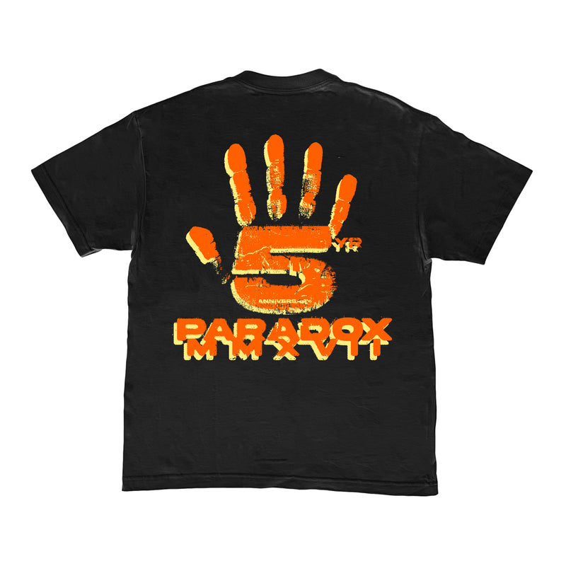 "5IVE HAND" 5 YEAR ANNIVERSARY TEE (BLACK/ORANGE)
