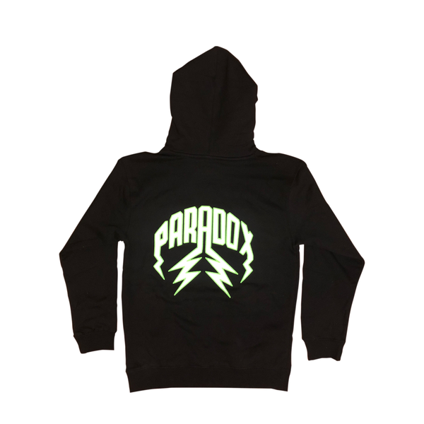 Lightning Arc Logo Pull-Over Hoodie (Black/Neon Green)