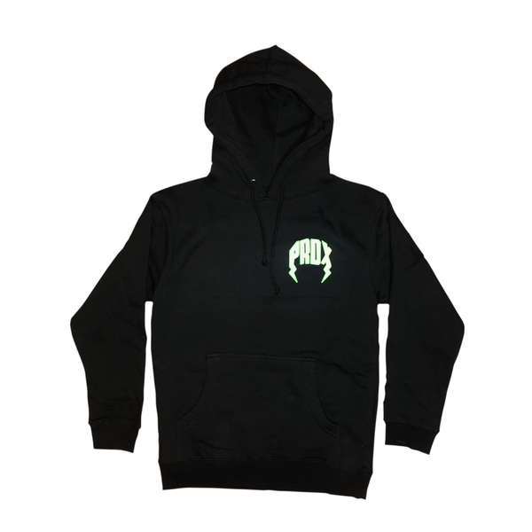 Lightning Arc Logo Pull-Over Hoodie (Black/Neon Green)