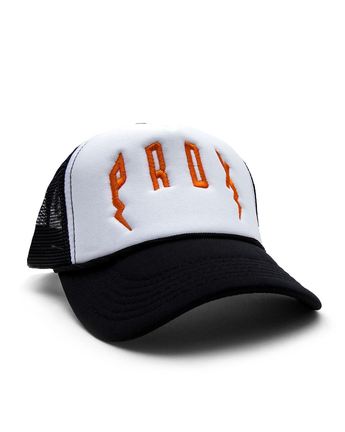 PRDX Trucker Hat (Black/White/Orange)