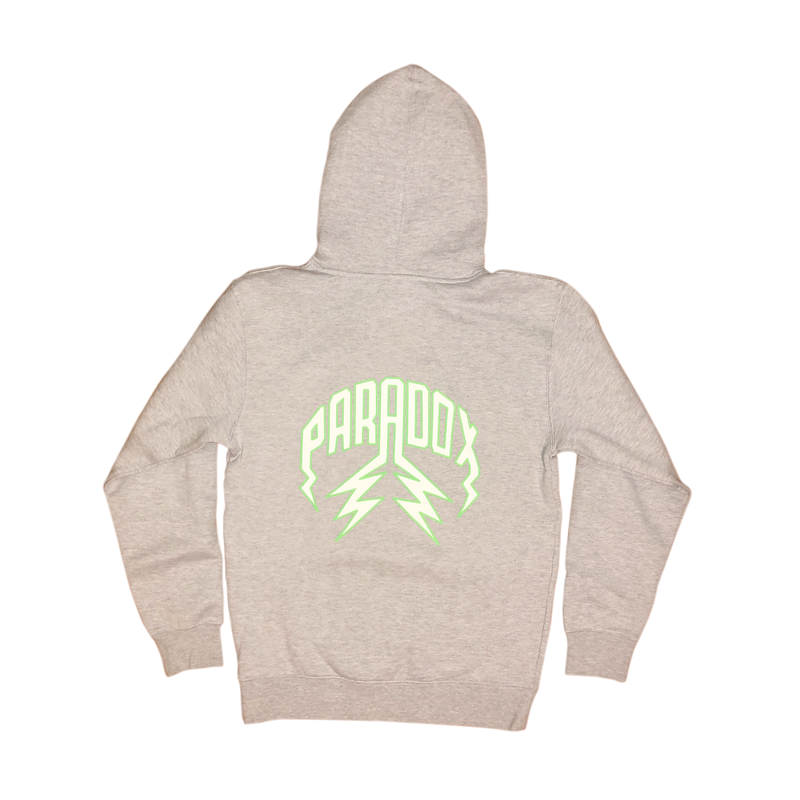 Lightning Arc Logo Pull-Over Hoodie (Gray/Neon Green)