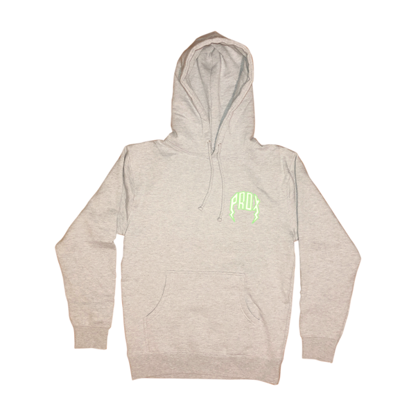 Lightning Arc Logo Pull-Over Hoodie (Gray/Neon Green)