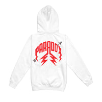 "SKELETON CUPID" LIGHTNING ARC LOGO HOODIE (WHITE)