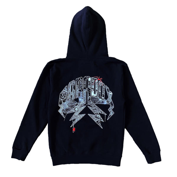 Spider Lightning Arc Logo Pull-Over Hoodie (Black)