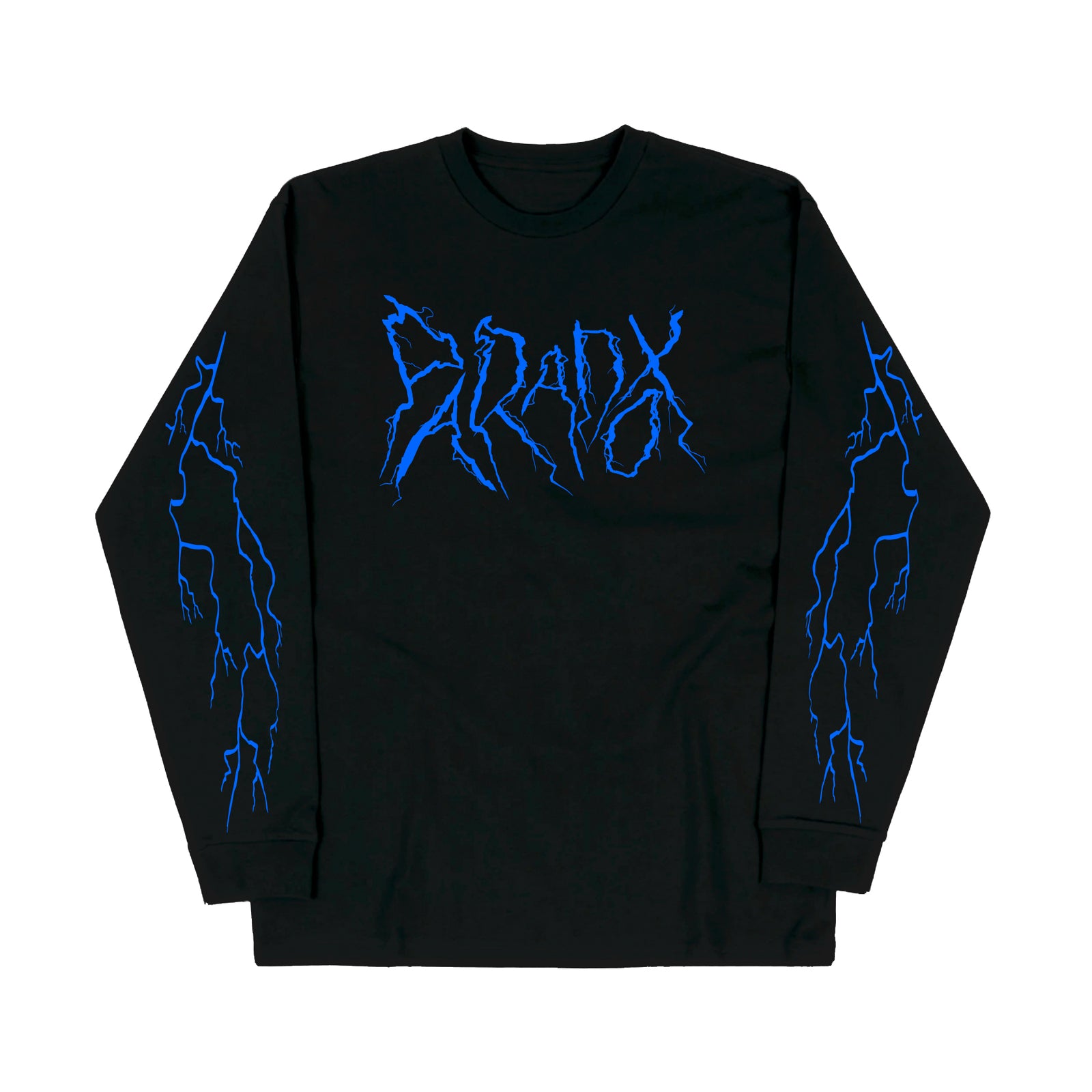 "Lightning Strike" Long Sleeve Tee (Black/Blue)