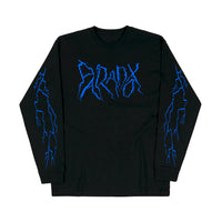 "Lightning Strike" Long Sleeve Tee (Black/Blue)