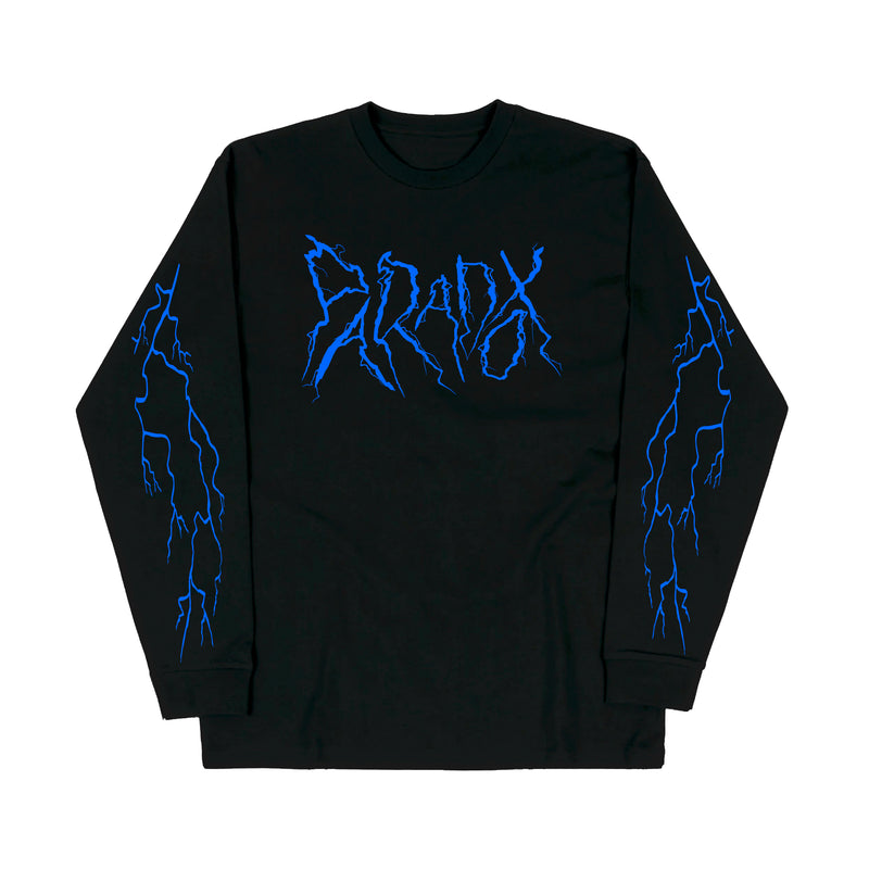 "Lightning Strike" Long Sleeve Tee (Black/Blue)