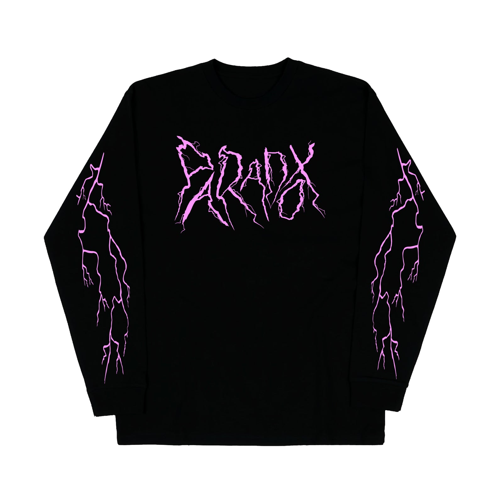 "Lightning Strike" Long Sleeve Tee (Black/Pink)