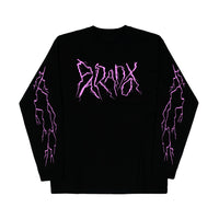 "Lightning Strike" Long Sleeve Tee (Black/Pink)