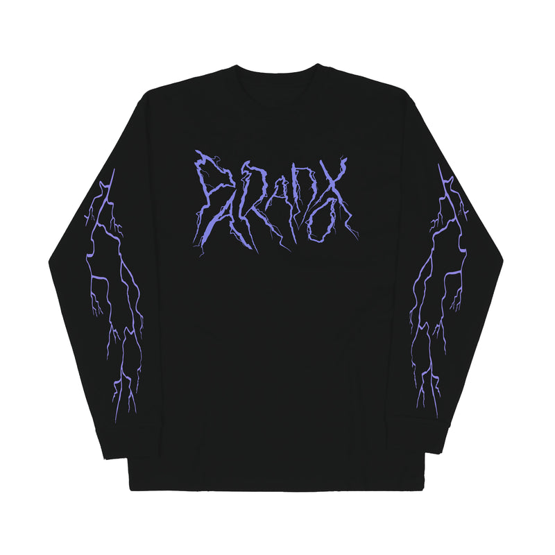 "Lightning Strike" Long Sleeve Tee (Black/Purple)