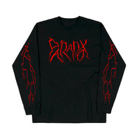 "Lightning Strike" Long Sleeve Tee (Black/Red)