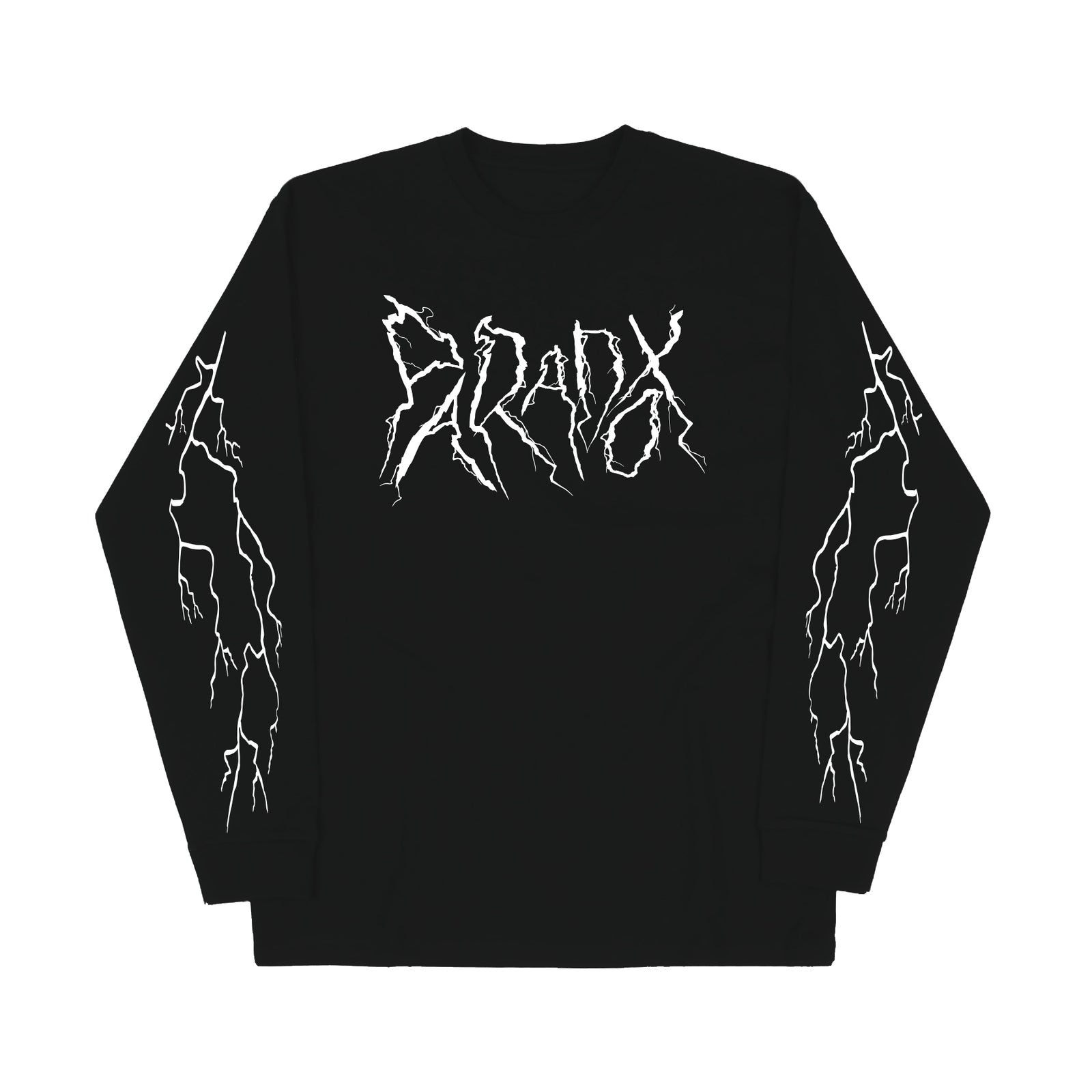 "Lightning Strike" Long Sleeve Tee (Black/White)