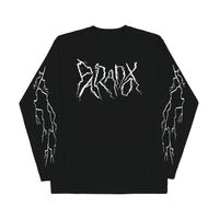 "Lightning Strike" Long Sleeve Tee (Black/White)