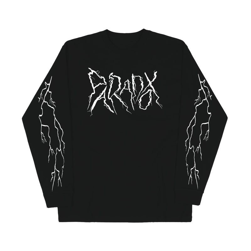 "Lightning Strike" Long Sleeve Tee (Black/White)