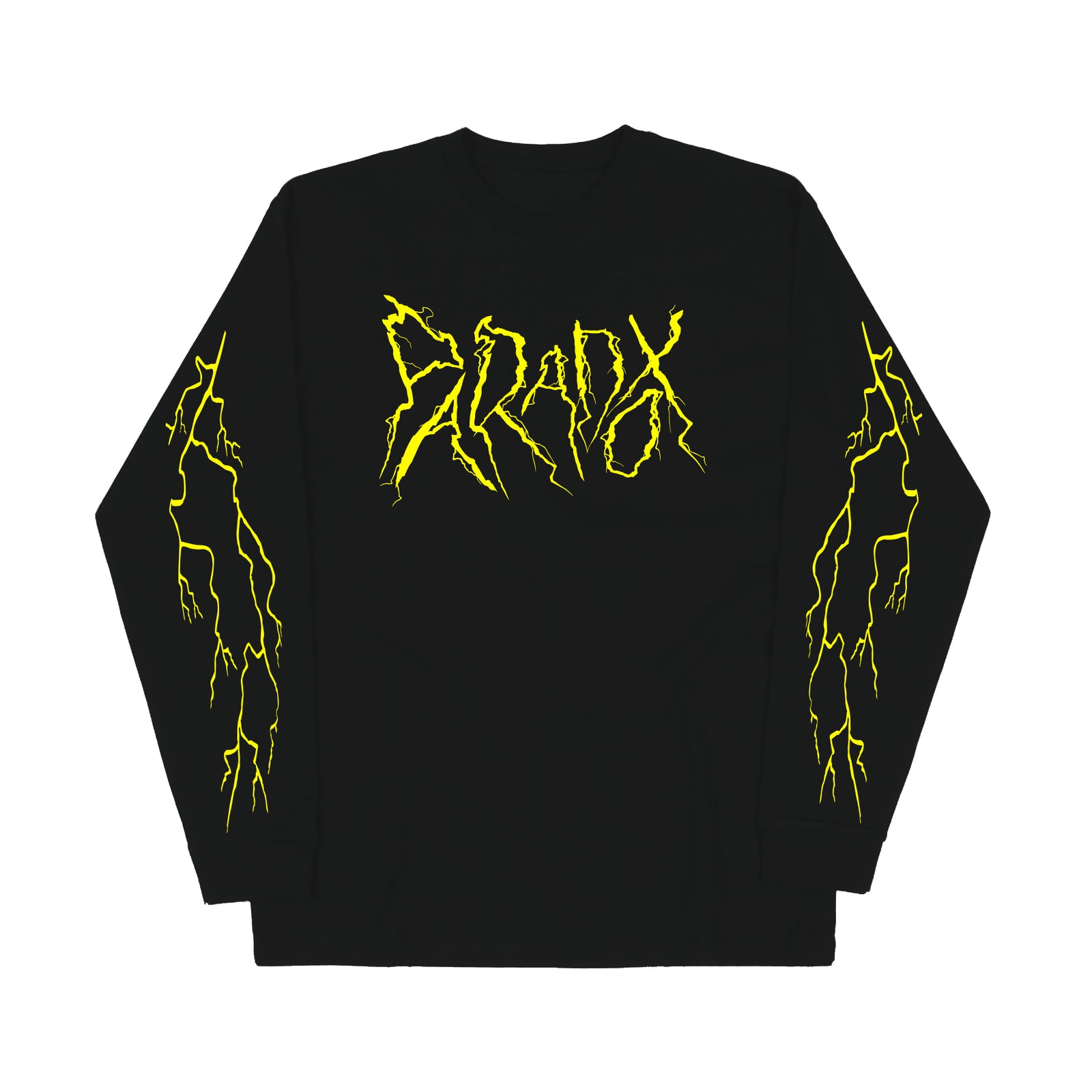 "Lightning Strike" Long Sleeve Tee (Black/Yellow)