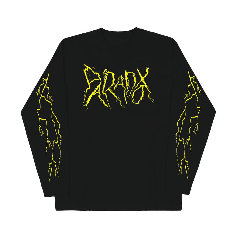 "Lightning Strike" Long Sleeve Tee (Black/Yellow)