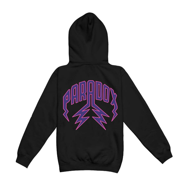 "PURPLE REIGN" LIGHTNING ARC LOGO HOODIE (BLACK)