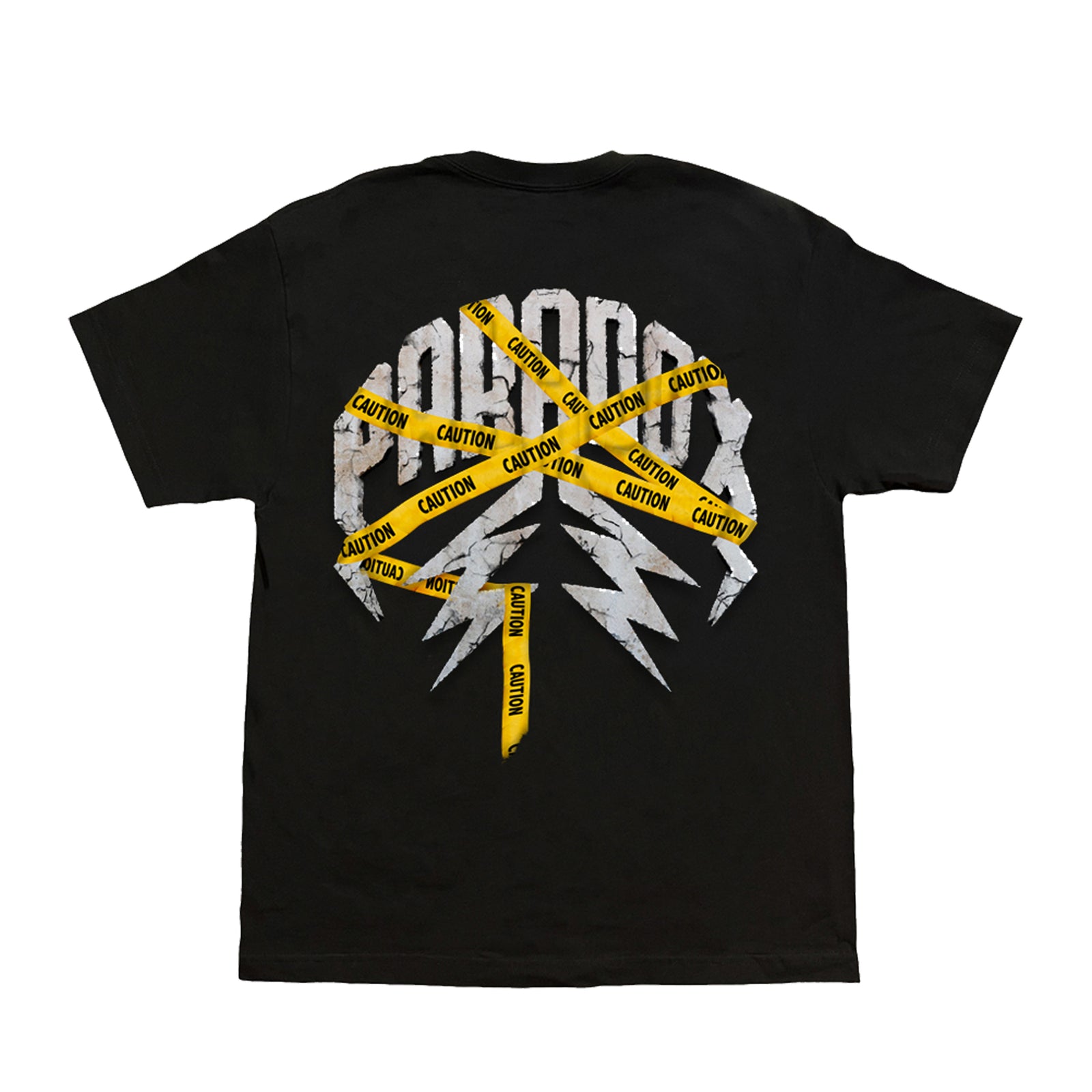 "CAUTION" LIGHTNING ARC LOGO TEE