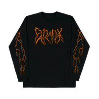 "Lightning Strike" Long Sleeve Tee (Black/Orange)