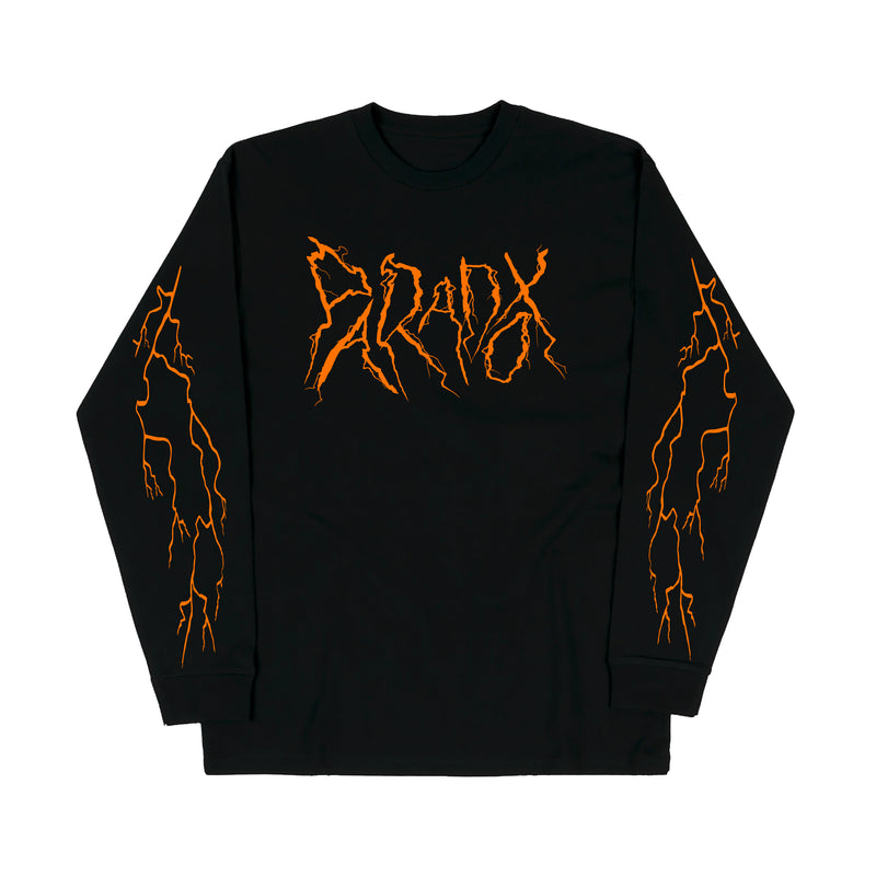 "Lightning Strike" Long Sleeve Tee (Black/Orange)