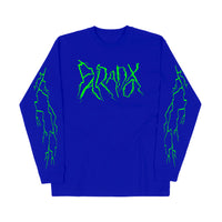 "Lightning Strike" Long Sleeve Tee (Blue/Neon Green)