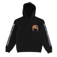 "THERMAL BONE SLEEVE" LIGHTNING ARC LOGO PULL-OVER HOODIE (BLACK)