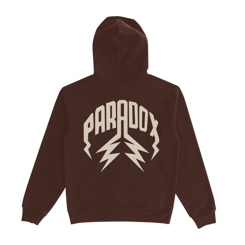 "NEUTRAL TONE" LIGHTNING ARC LOGO PULL-OVER HOODIE (BROWN)