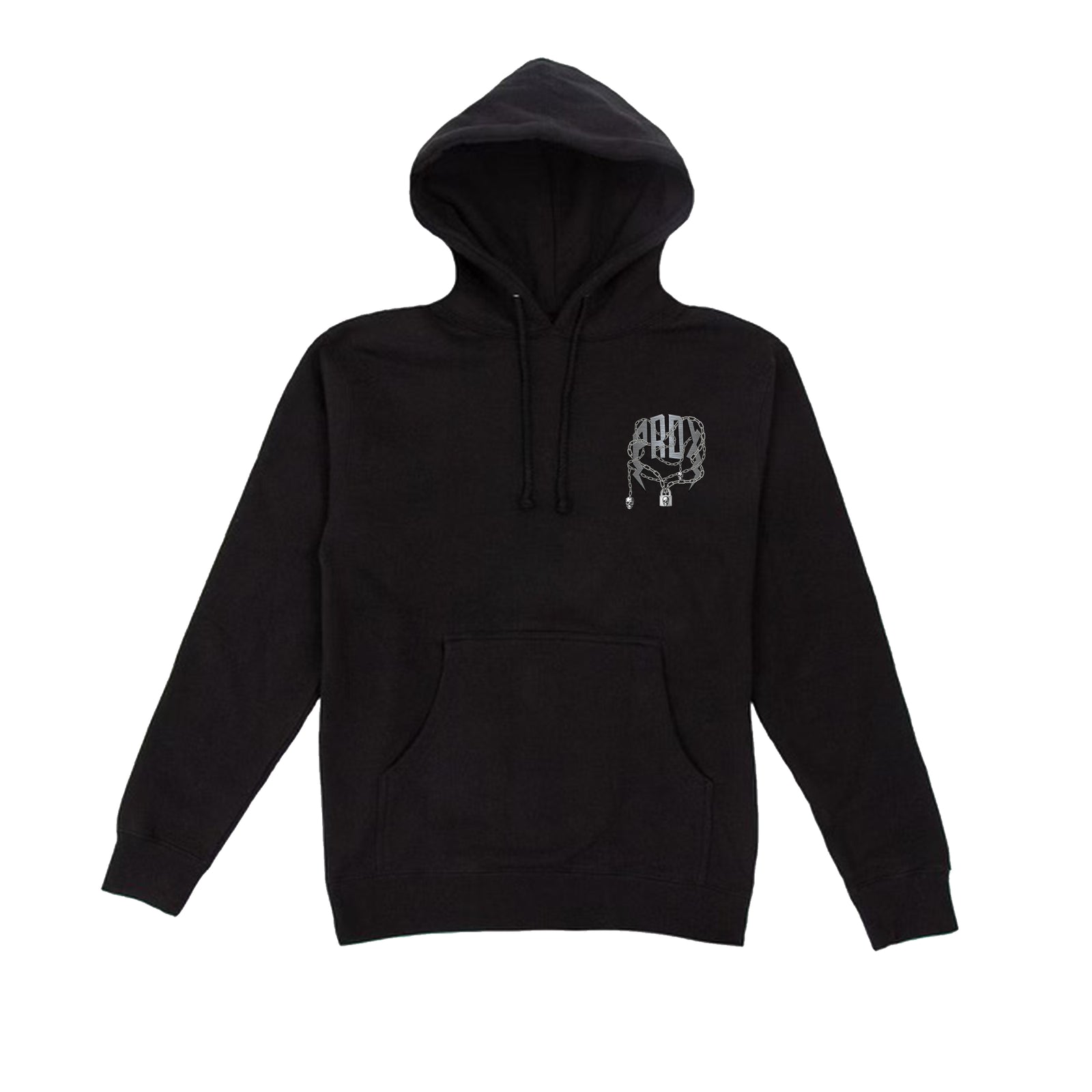 "SKULL CHAINS" LIGHTNING ARC LOGO HOODIE (BLACK/METALLIC GREY)