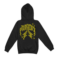 "QUICK SKETCH" LIGHTNING ARC LOGO PULL-OVER HOODIE (BLACK)