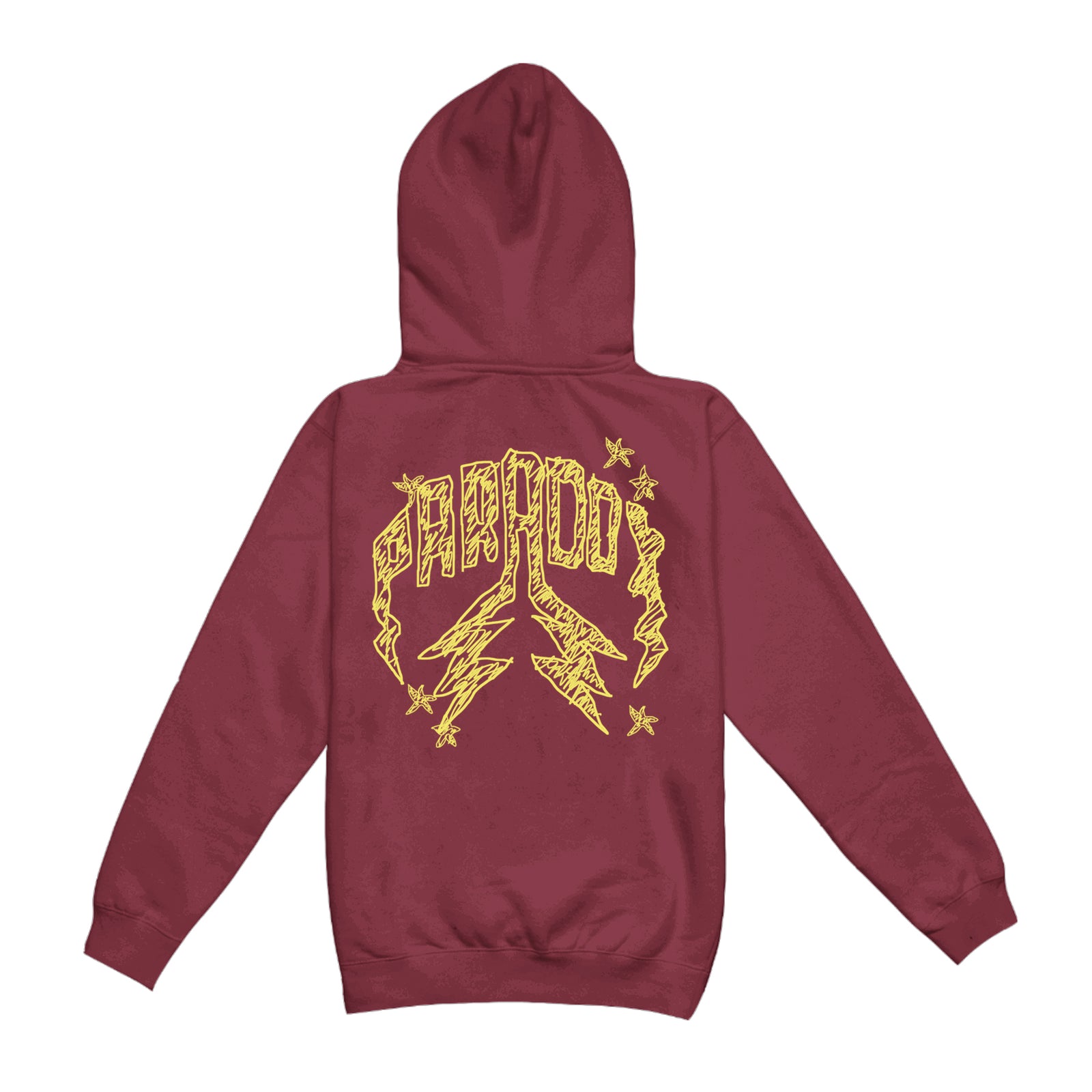 "QUICK SKETCH" LIGHTNING ARC LOGO PULL-OVER HOODIE (MAROON)
