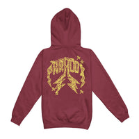 "QUICK SKETCH" LIGHTNING ARC LOGO PULL-OVER HOODIE (MAROON)