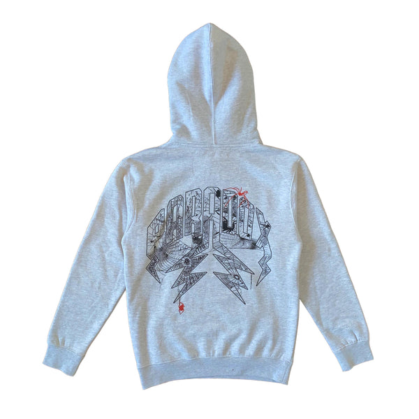 Spider Lightning Arc Logo Pull-Over Hoodie (Grey)