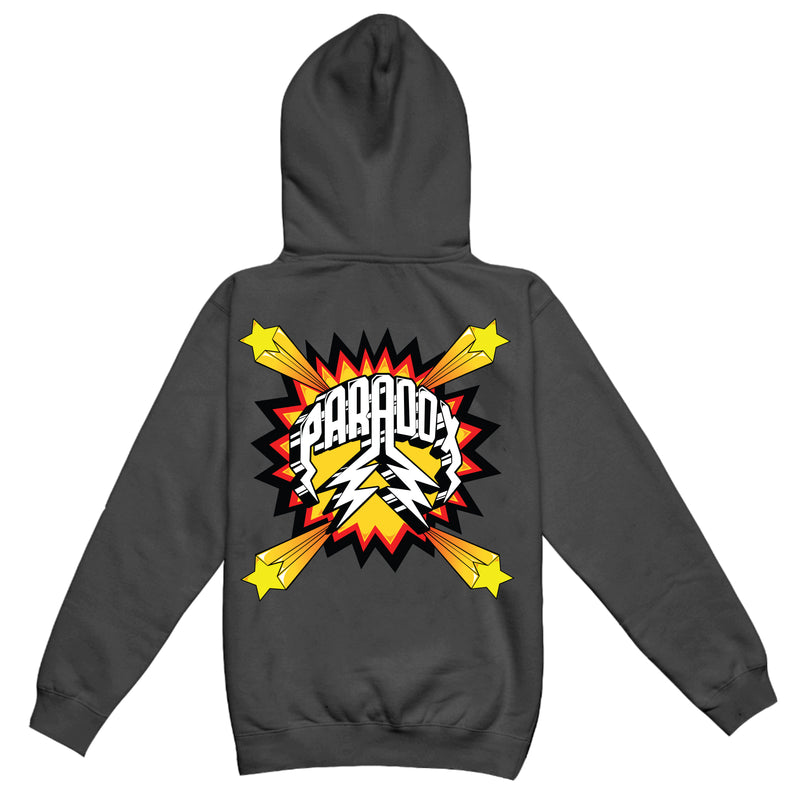 "POP ART" LIGHTNING ARC LOGO HOODIE (CHARCOAL GREY)