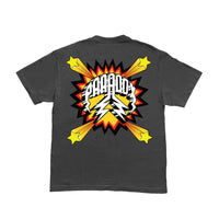"POP ART" LIGHTNING ARC LOGO TEE (CHARCOAL)