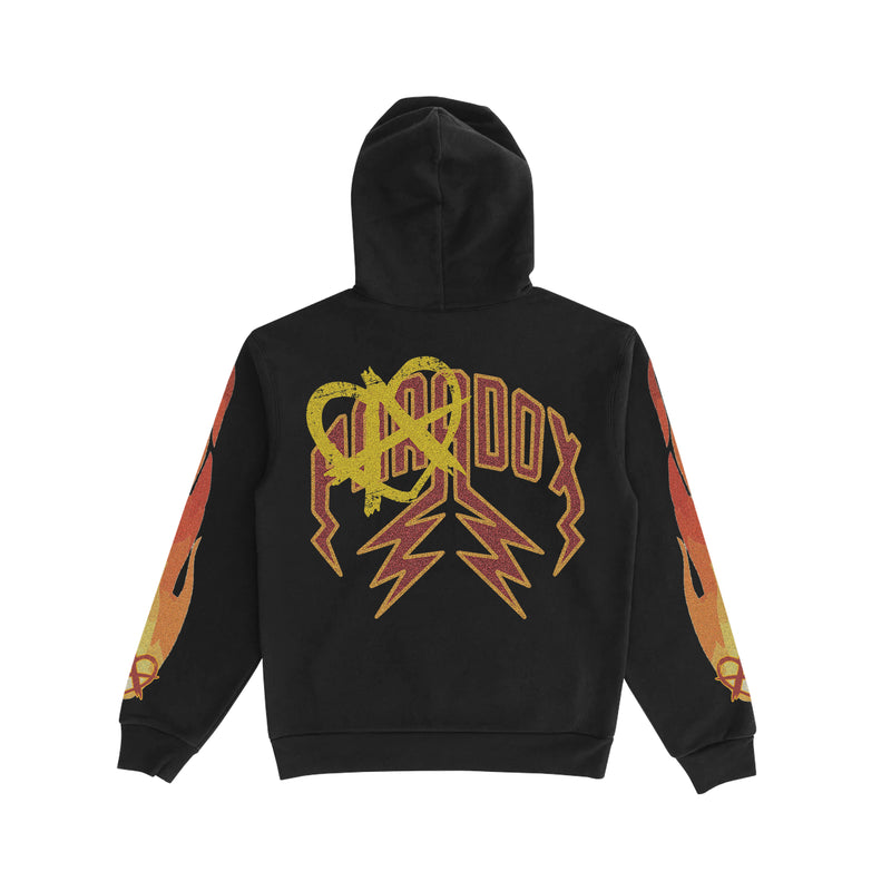 "Hearts on Fire" Lightning Arc Logo Pull-Over Hoodie (Black)