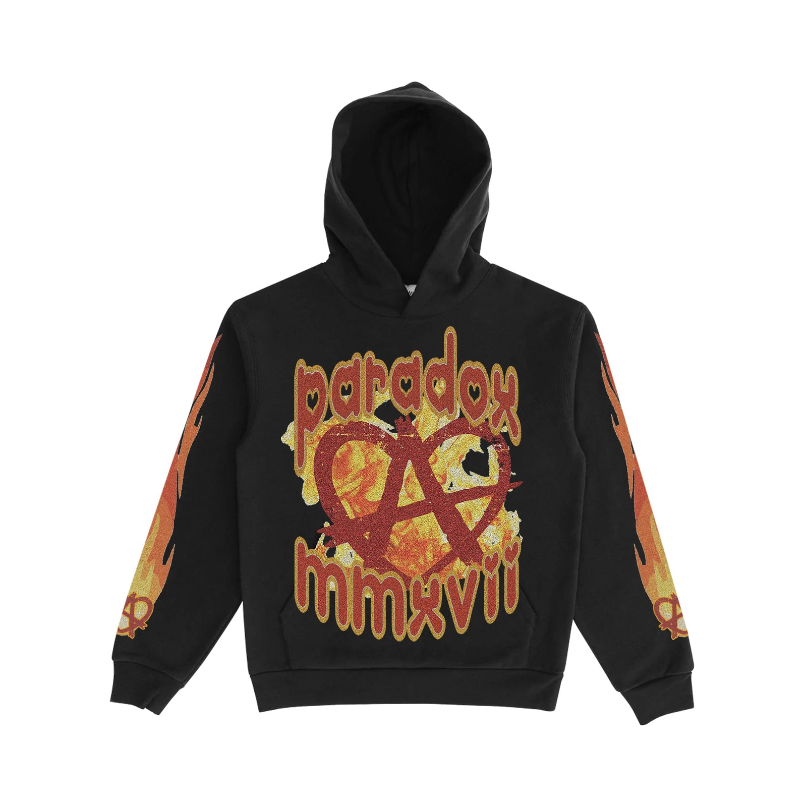 "Hearts on Fire" Lightning Arc Logo Pull-Over Hoodie (Black)