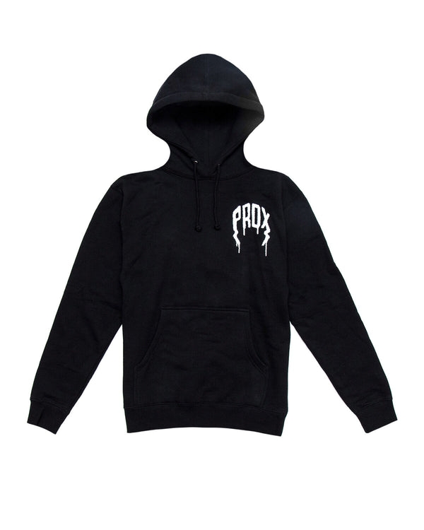 "Spray Paint" Lightning Arc Logo Hoodie (Black)