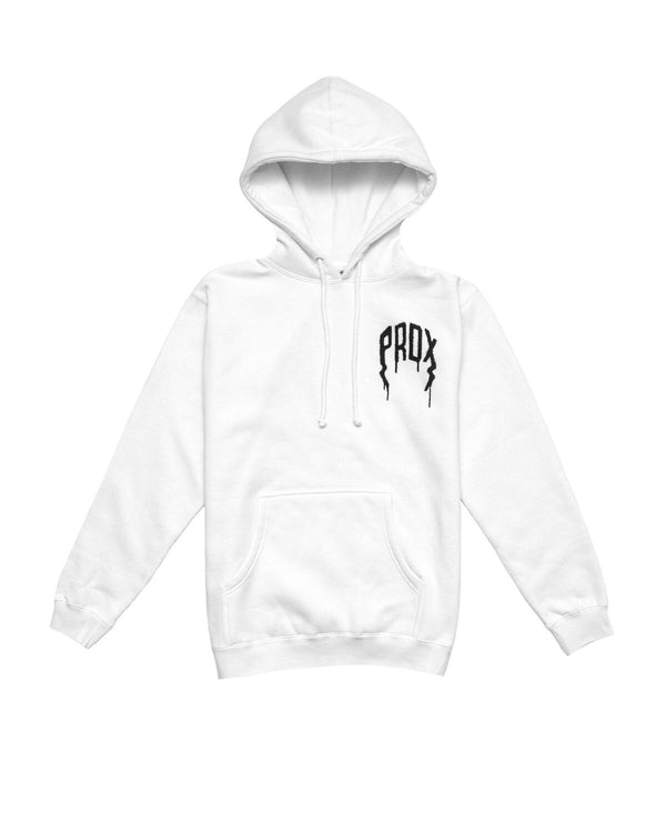 "Spray Paint" Lightning. Arc Logo Hoodie (White)