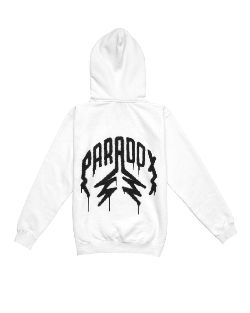"Spray Paint" Lightning. Arc Logo Hoodie (White)