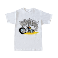 Airbrushed "Vintage Motorcycle" Tee - White