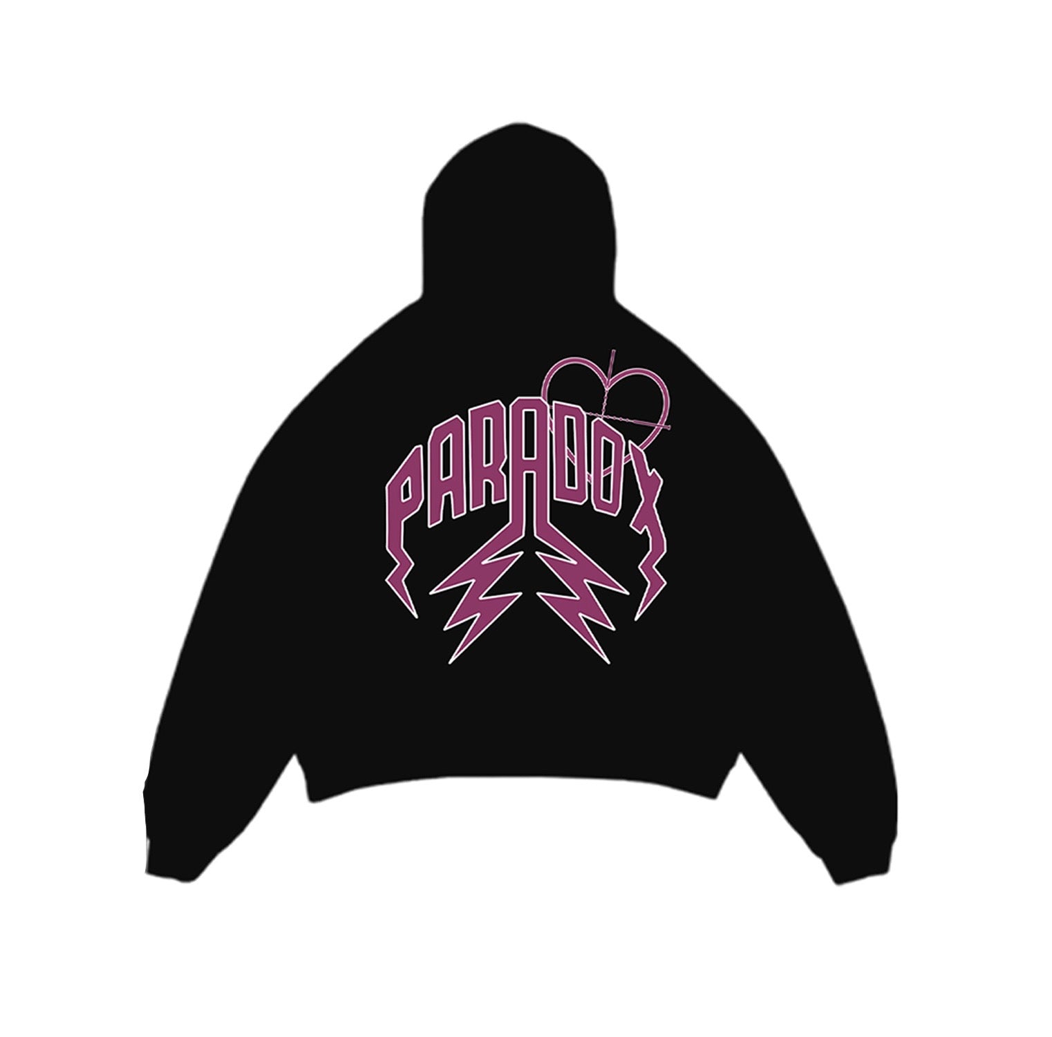 "LOVE HURTS" LIGHTNING ARC LOGO PULL-OVER HOODIE (BLACK)