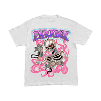 AIRBRUSHED "SKELETON" TEE (WHITE/PINK)