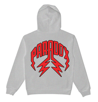 “WAR IS PEACE” ARABIC LIGHTNING ARC LOGO PULL-OVER HOODIE (GREY)