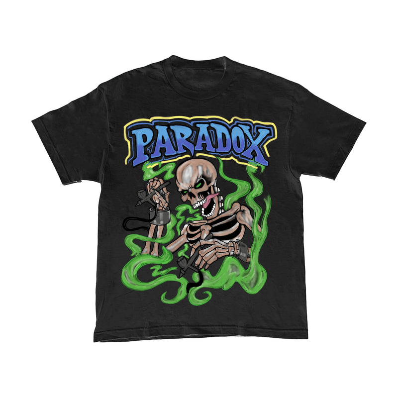 AIRBRUSHED "SKELETON" TEE (BLACK/GREEN)