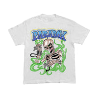 AIRBRUSHED "SKELETON" TEE (WHITE/GREEN)