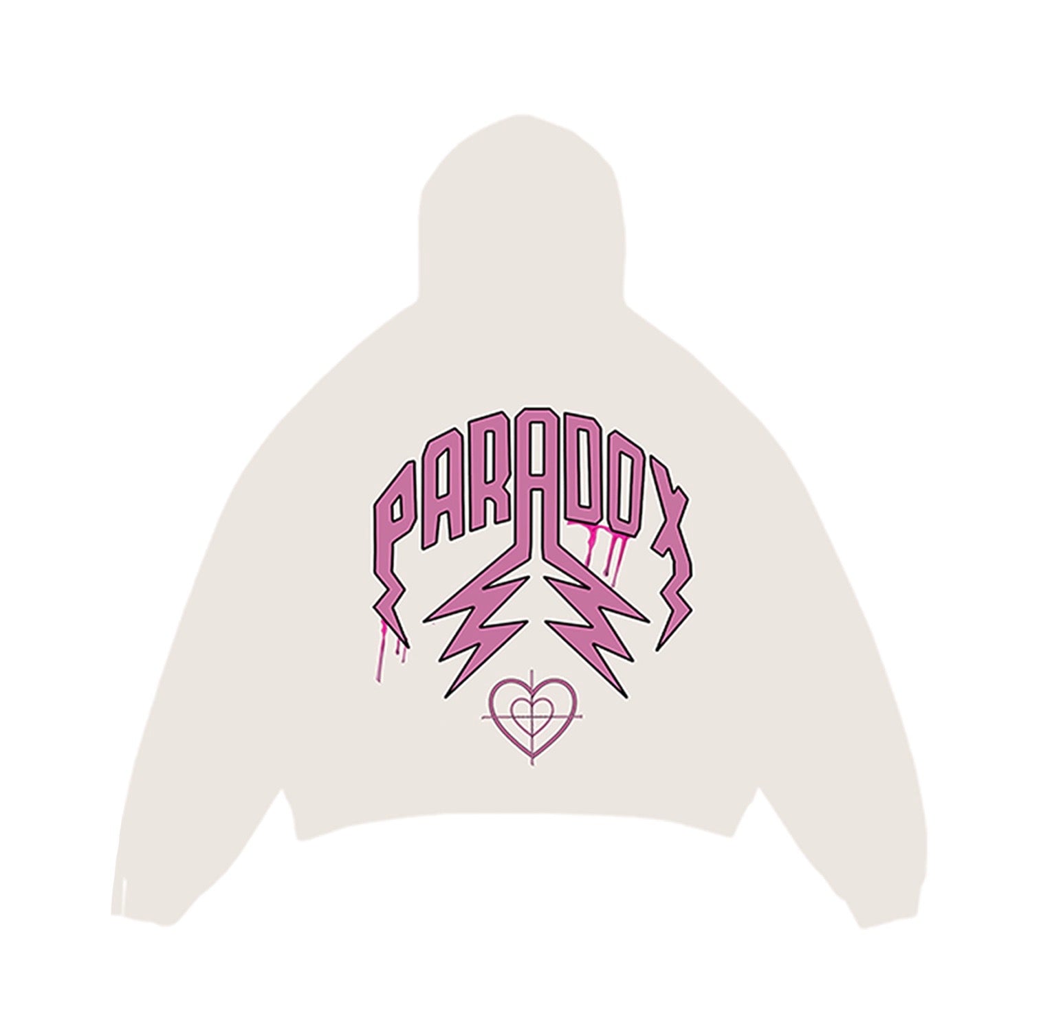 "LOVE HURTS" LIGHTNING ARC LOGO PULL-OVER HOODIE (CREAM)