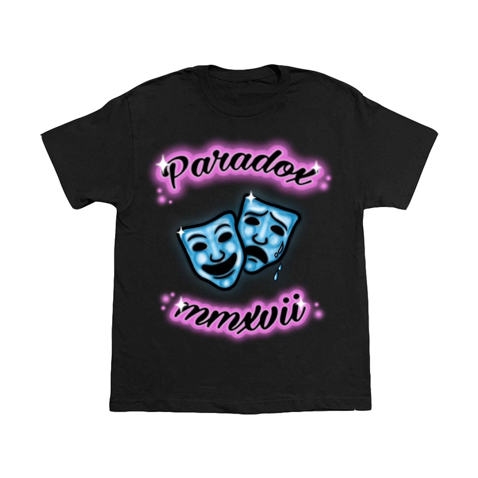 Airbrushed "Laugh Now Cry NEVER" TEE (BLACK)
