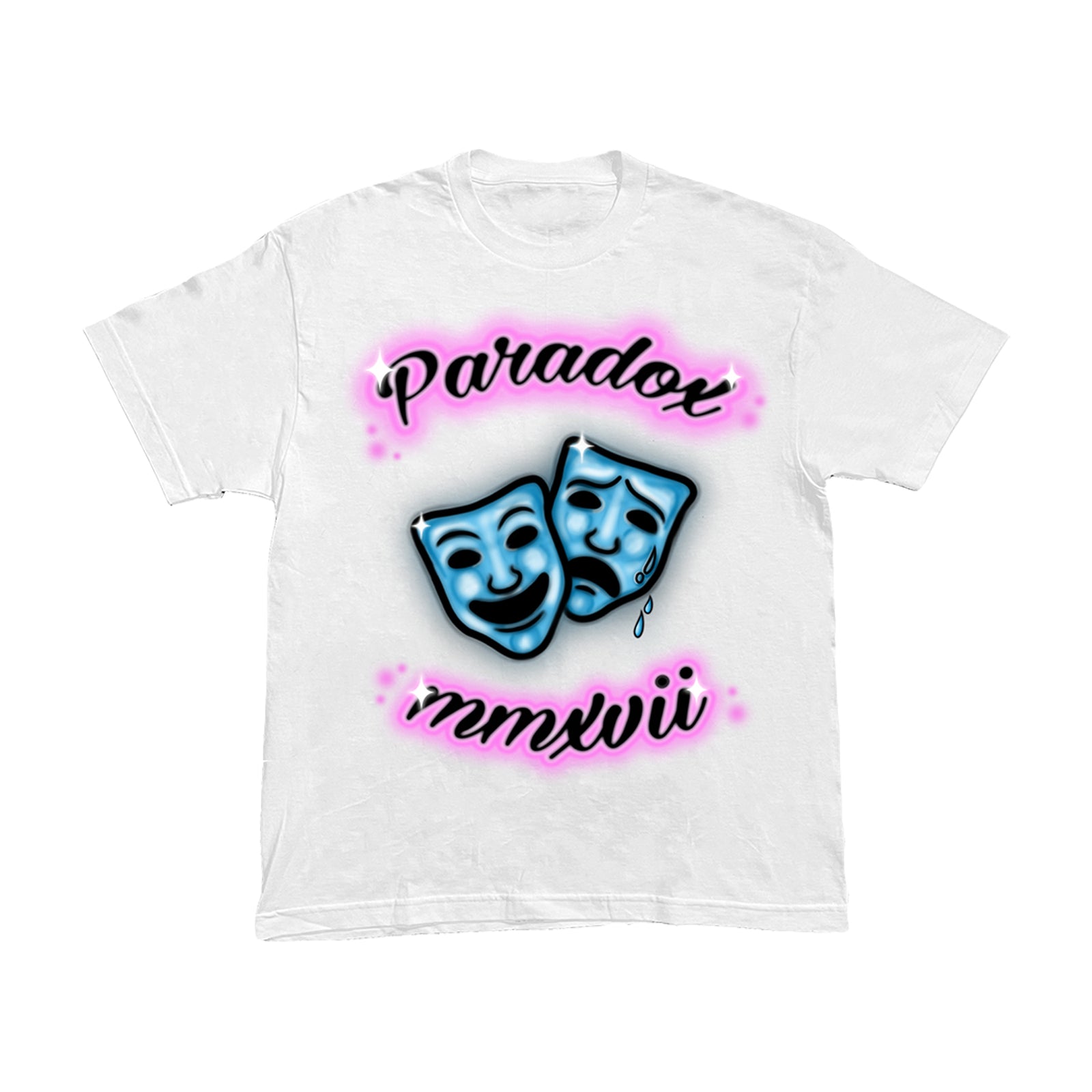 Airbrushed "Laugh Now Cry NEVER" TEE (WHITE)